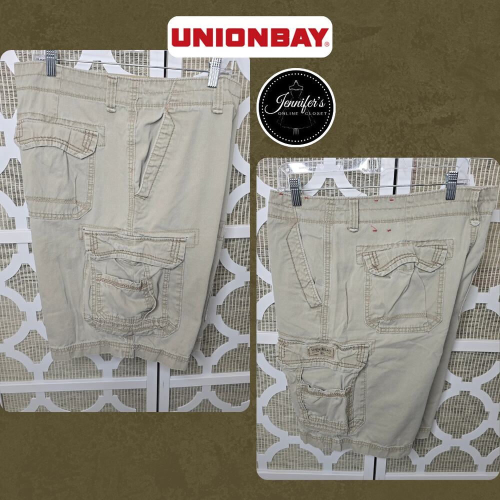 Unionbay Men's Tan Utility Pockets Cargo Shorts Size 40